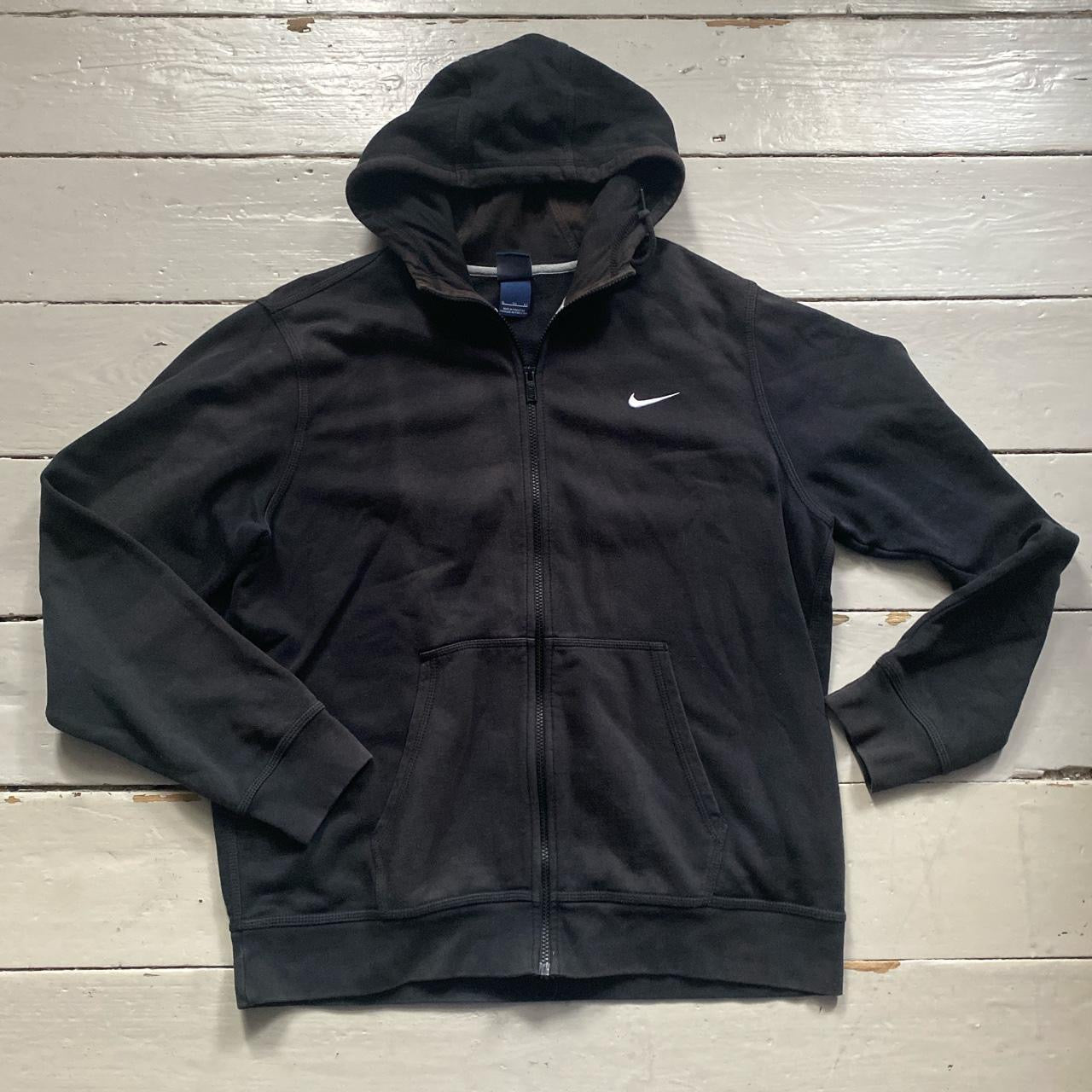 Nike Swoosh Black and White Hoodie (XL)