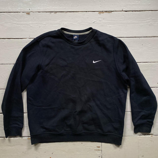 Nike White Swoosh Navy Jumper (XL)