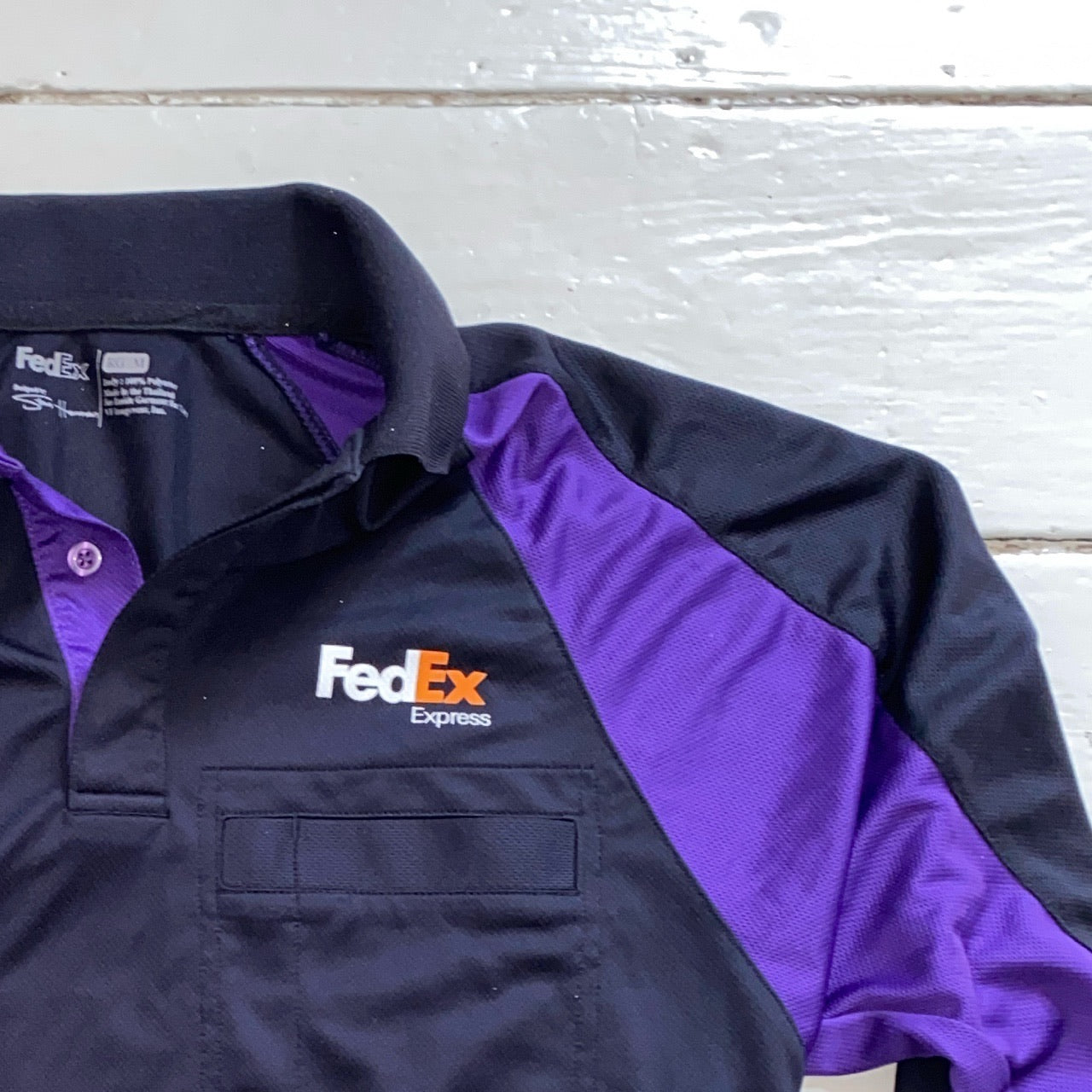 Fedex Long Sleeve Polo Shirt (Medium)