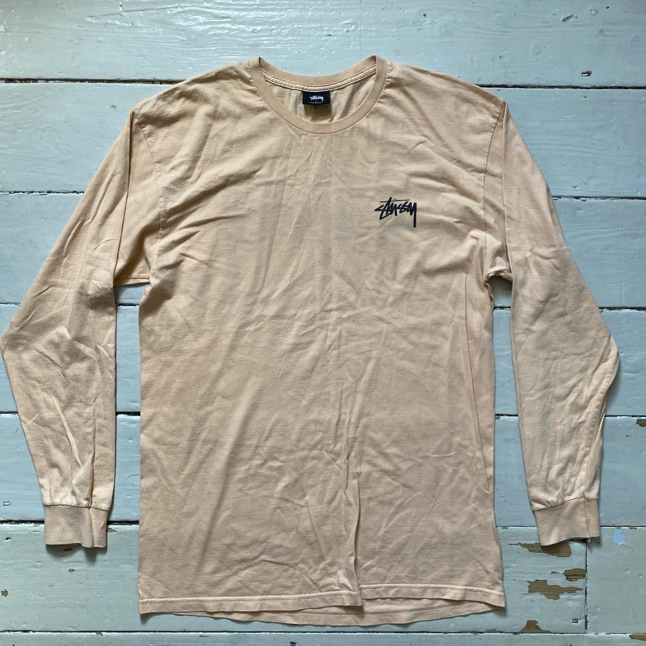 Stussy Peach Long Sleeve T Shirt (Large)