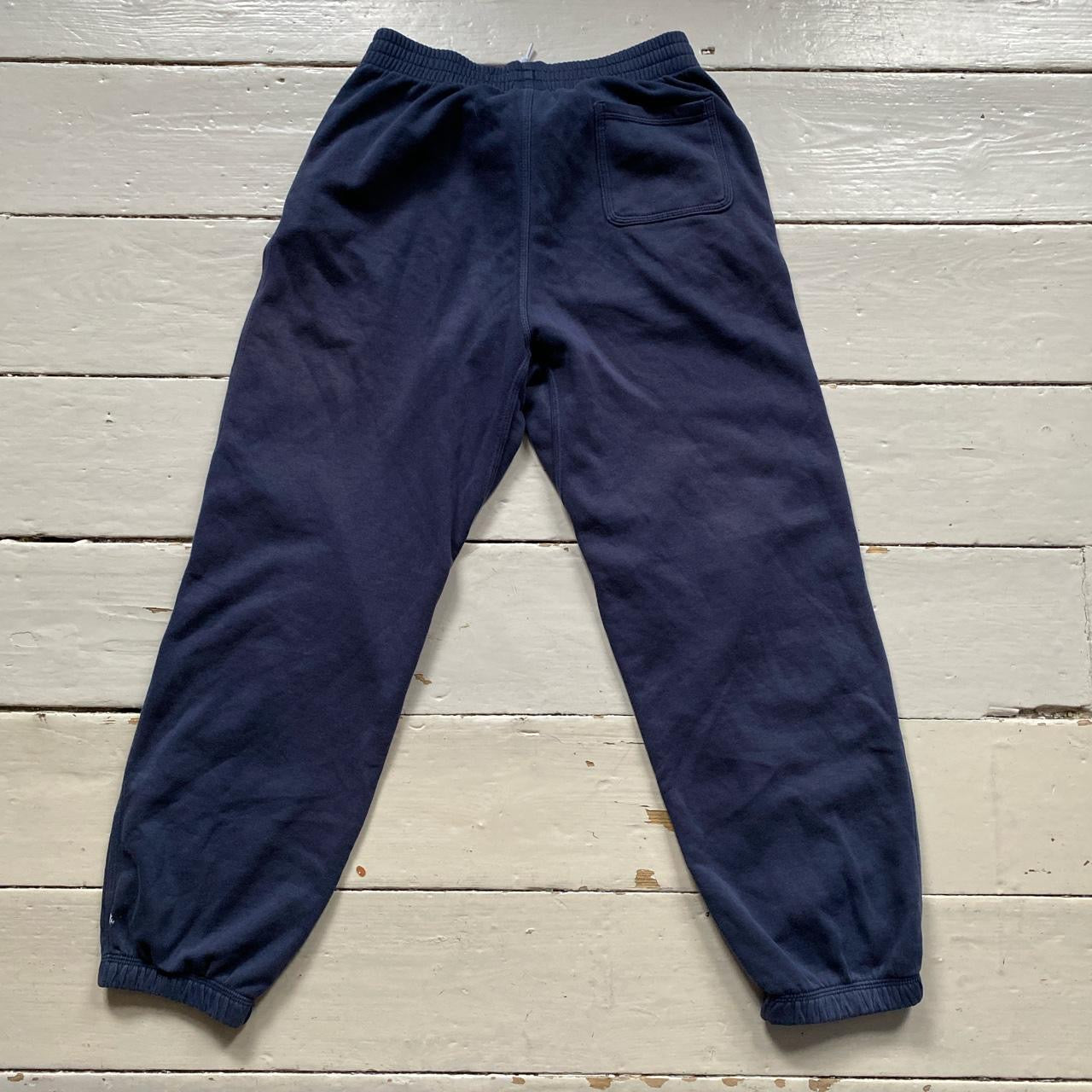 Nike Navy and White Joggers (Womens Small)