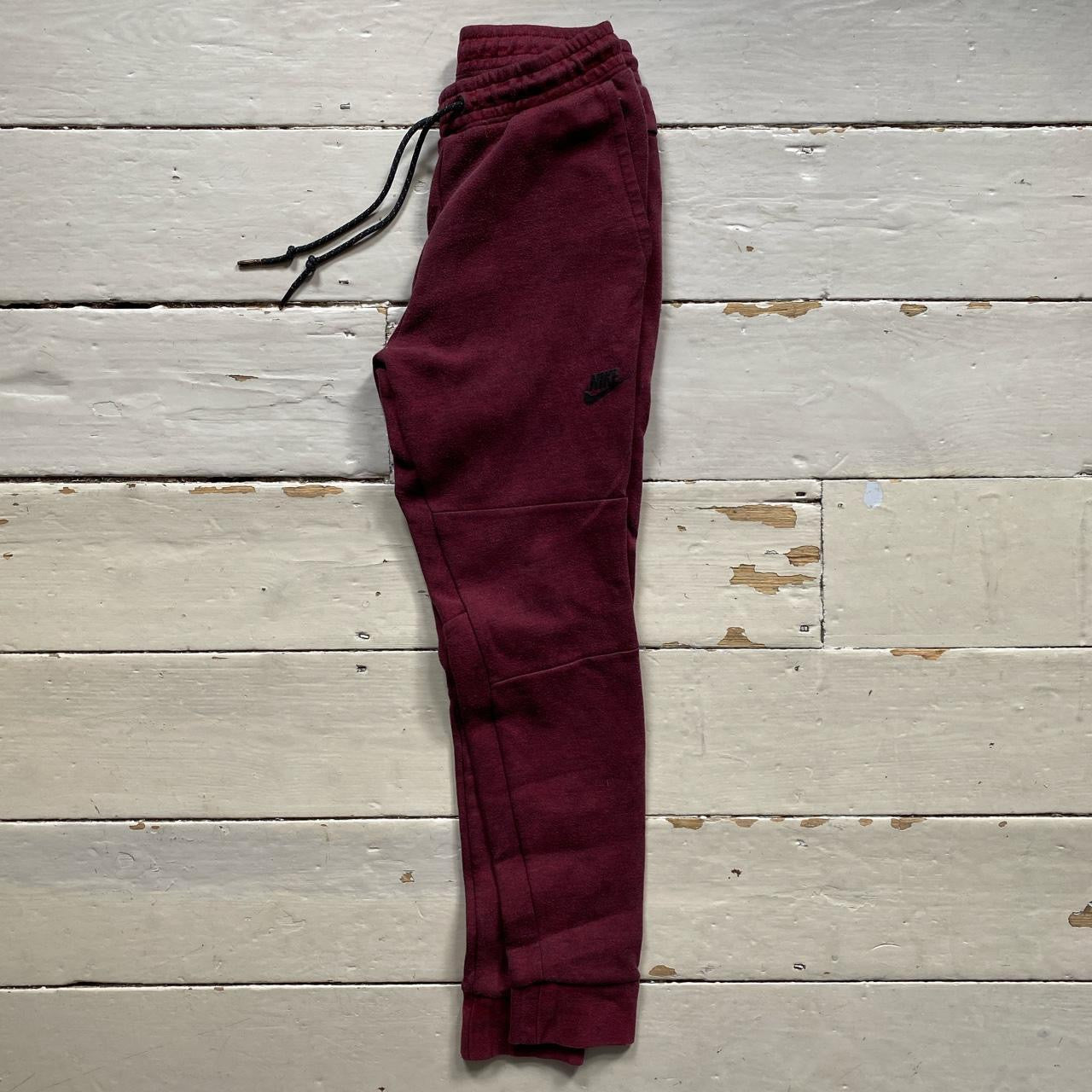 Nike Tech fleece Burgundy Joggers (Small)