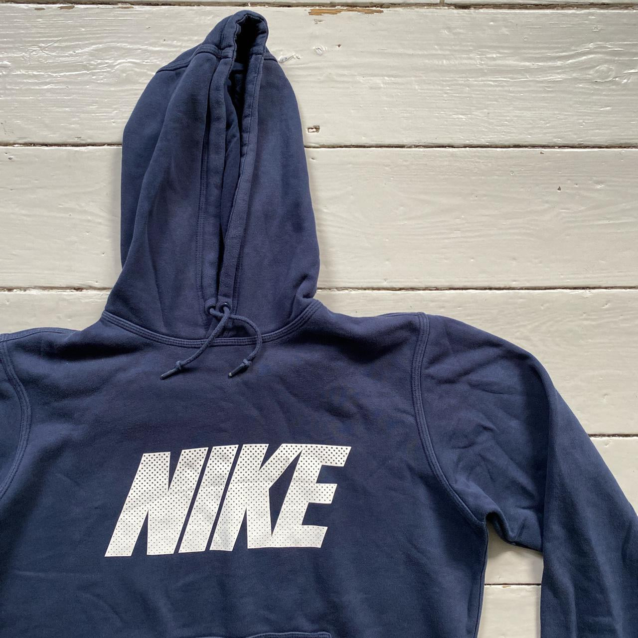 Nike Club Spellout Navy Hoodie (Medium)