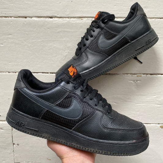 Nike Air Force 1 Black and Orange (UK 8)