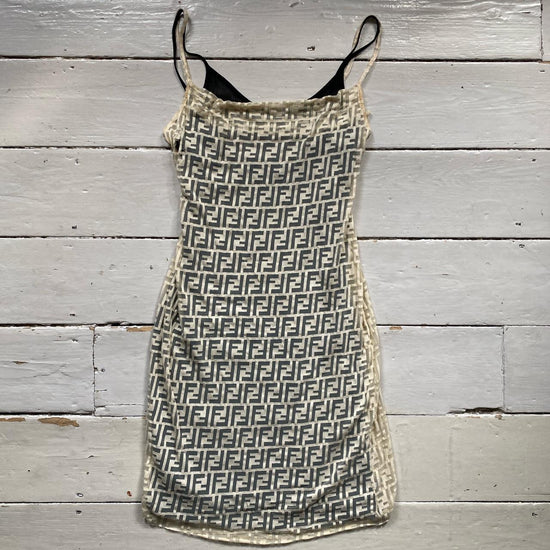 Fendi Monogram Mesh Dress (Size 44 - Small)