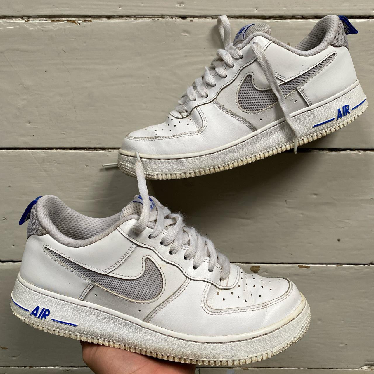 Nike Air Force 1 White and Blue (UK 8)