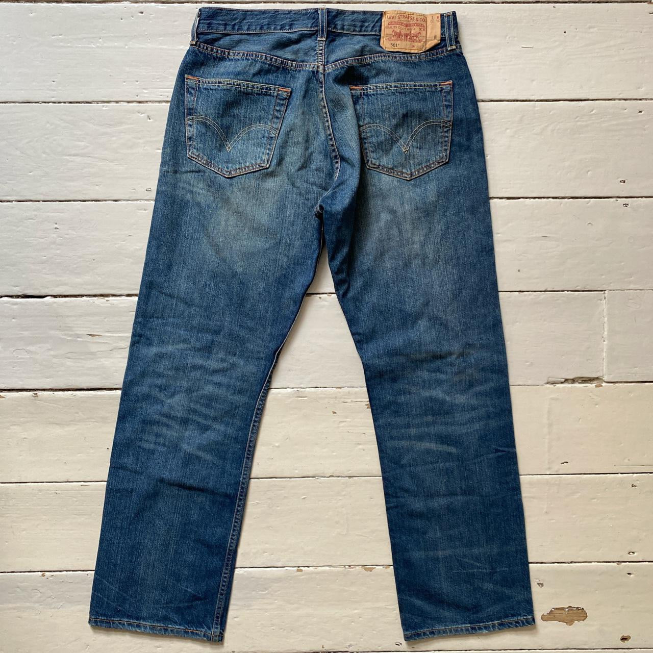 Levis 501 Stonewash Blue Jeans (34/31)