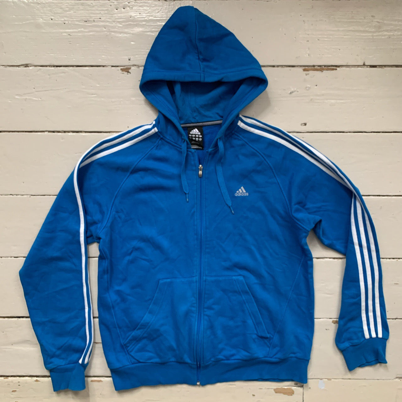 Adidas Performance Blue and White Hoodie (Large)