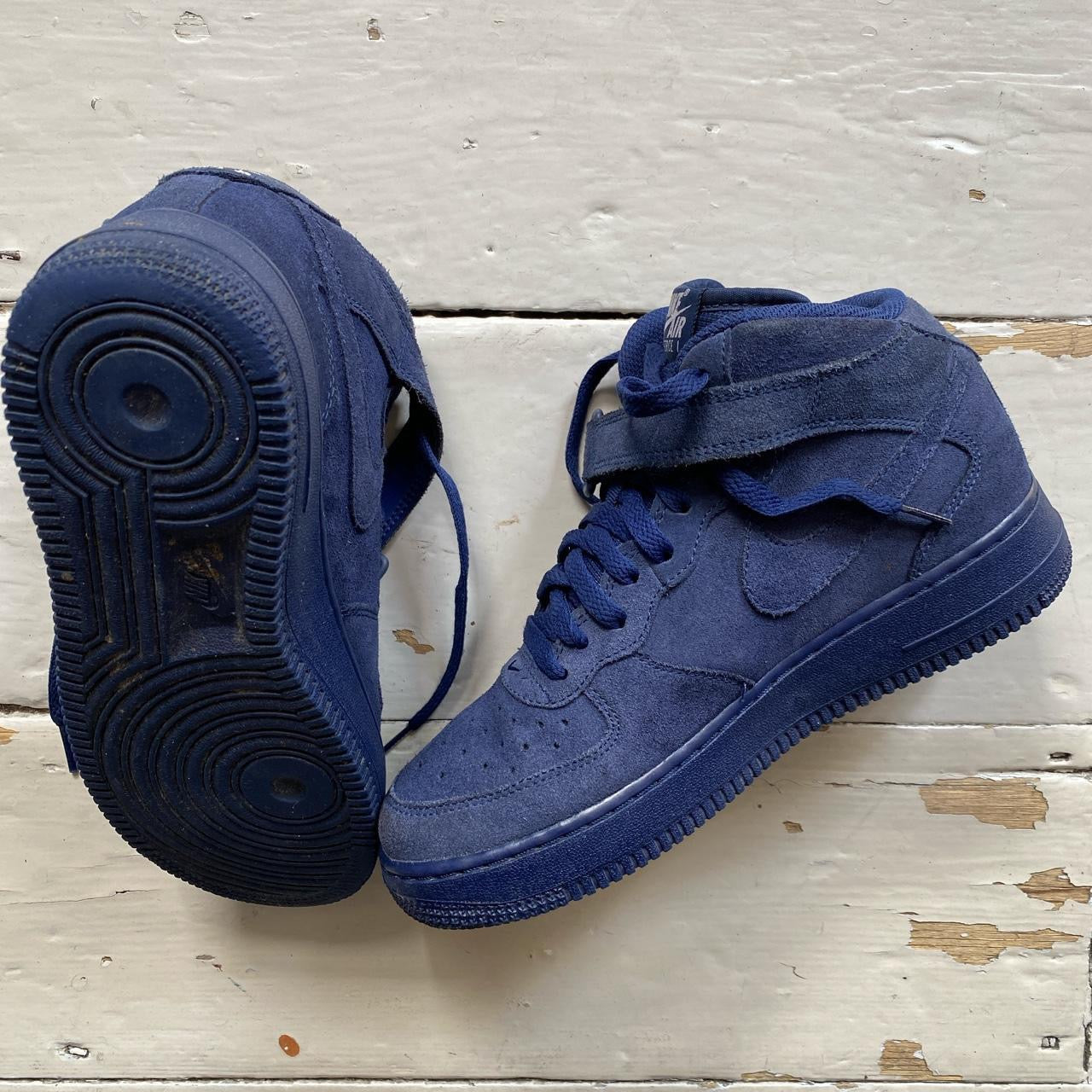 Nike Air Force 1 Mid Navy Suede (UK 6)