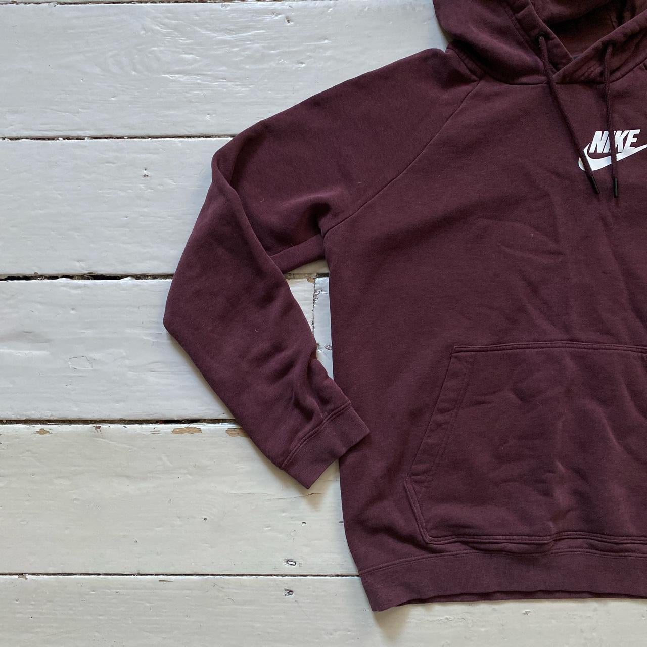 Nike Burgundy Swoosh Hoodie (Medium)