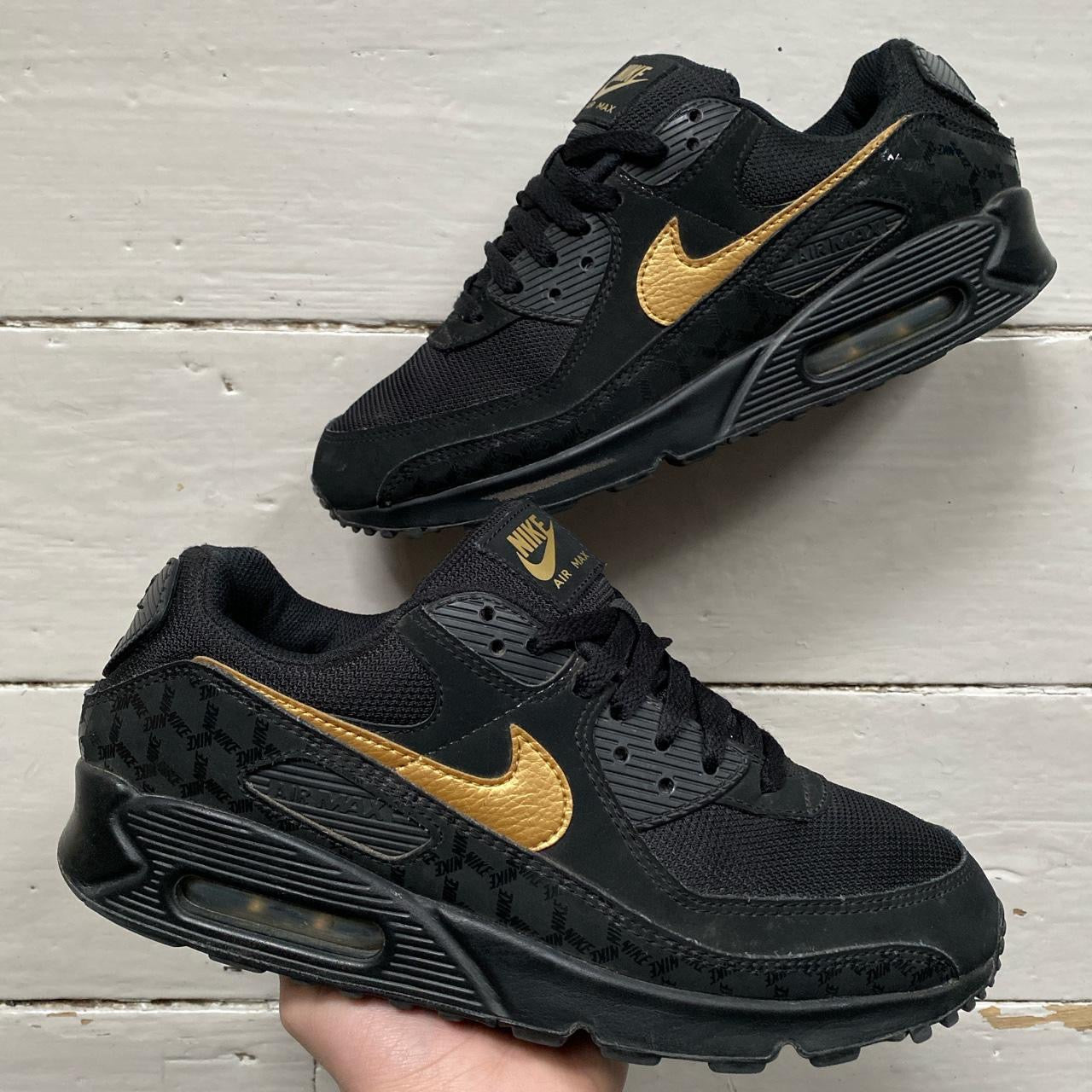 Nike Air Max 90 Black and Gold (UK 8.5)