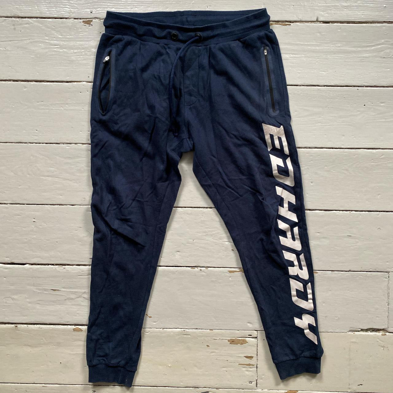 Ed Hardy Navy Spellout Joggers (Small)