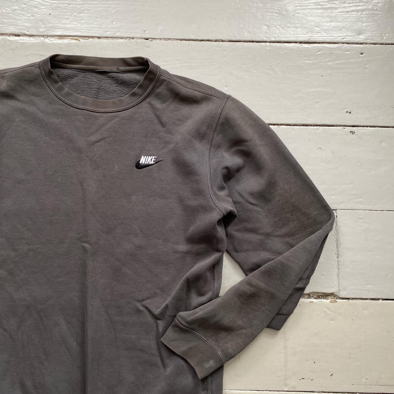 Nike Swoosh Grey Jumper (Medium)