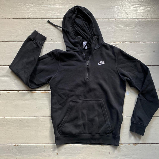 Nike Swoosh Black Quarter Zip Hoodie (XS)