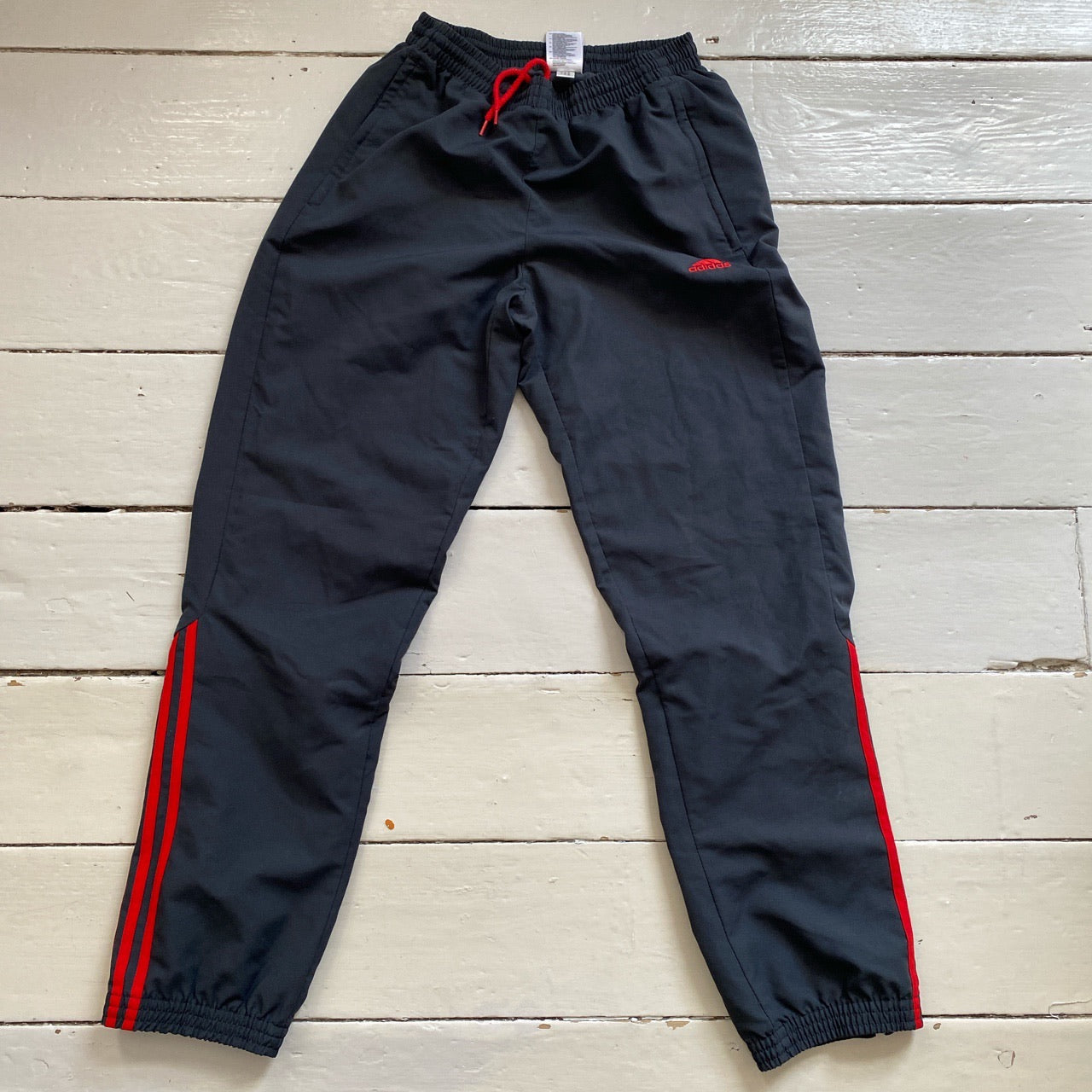 Adidas Black and Red Shell Bottoms (Small)