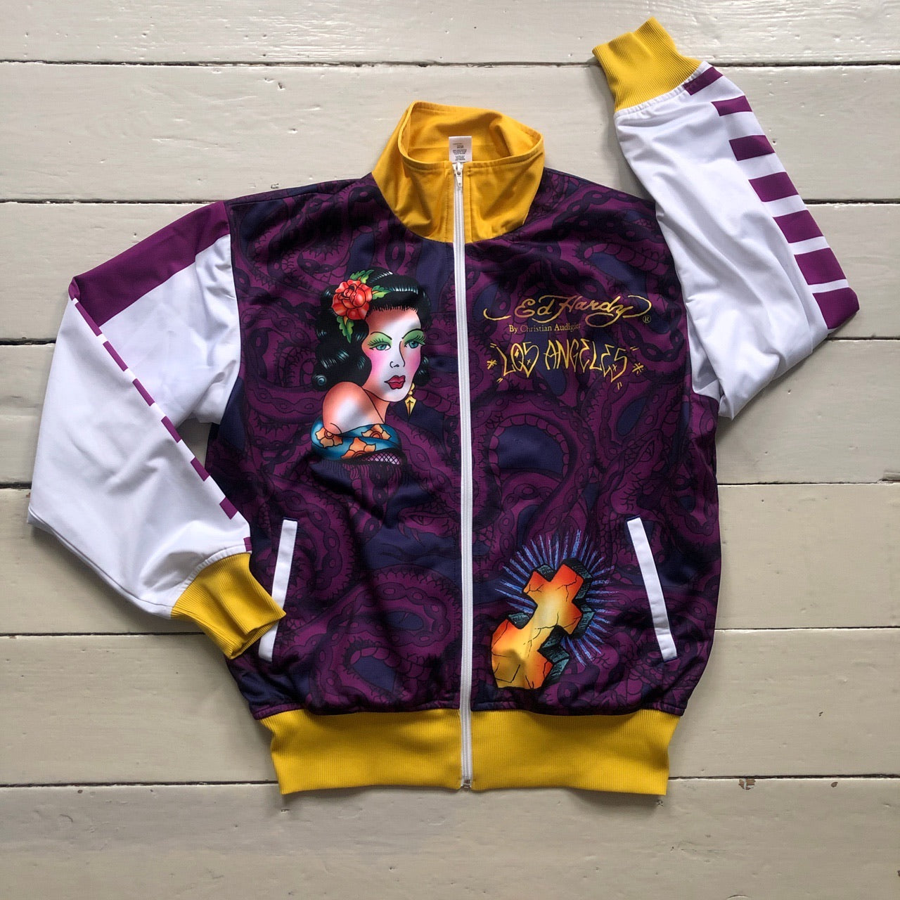 Ed Hardy Angels Lady Prints Jacket (Large)