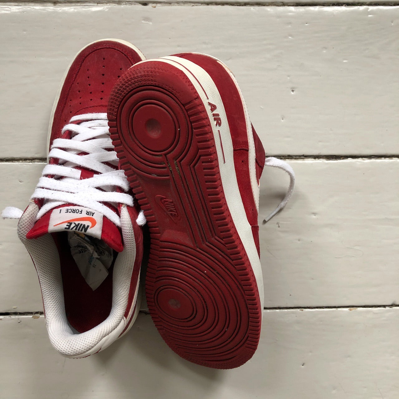 Nike Air Force 1 Red and White (UK 8)