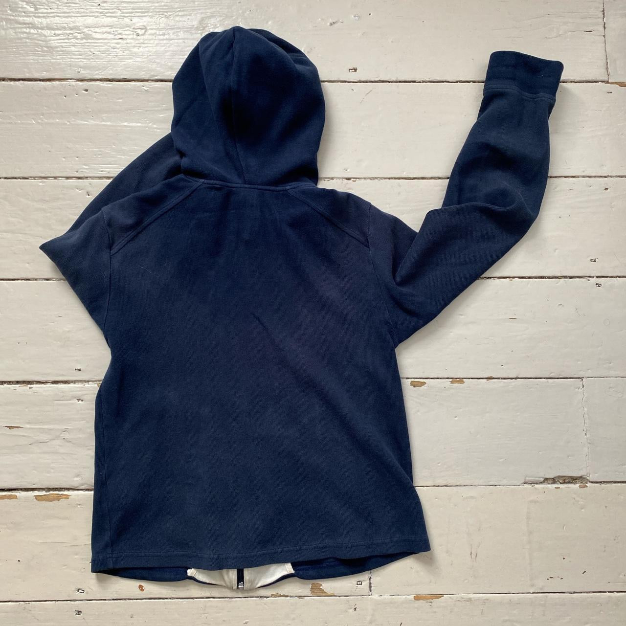 Nike Swoosh Vintage Navy Hoodie Womens (Medium)