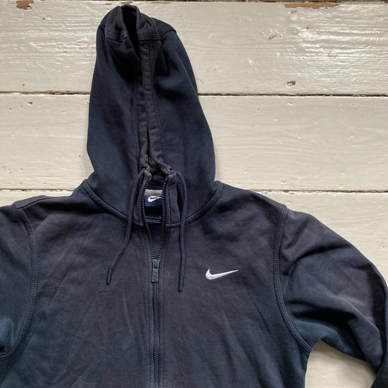 Nike Swoosh Navy and White Hoodie (Small)