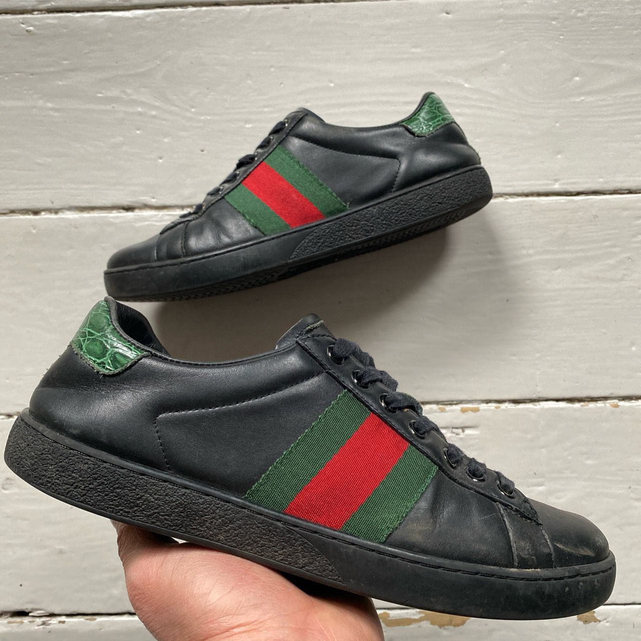 Gucci Classic Stripe Leather Trainers (UK 6)