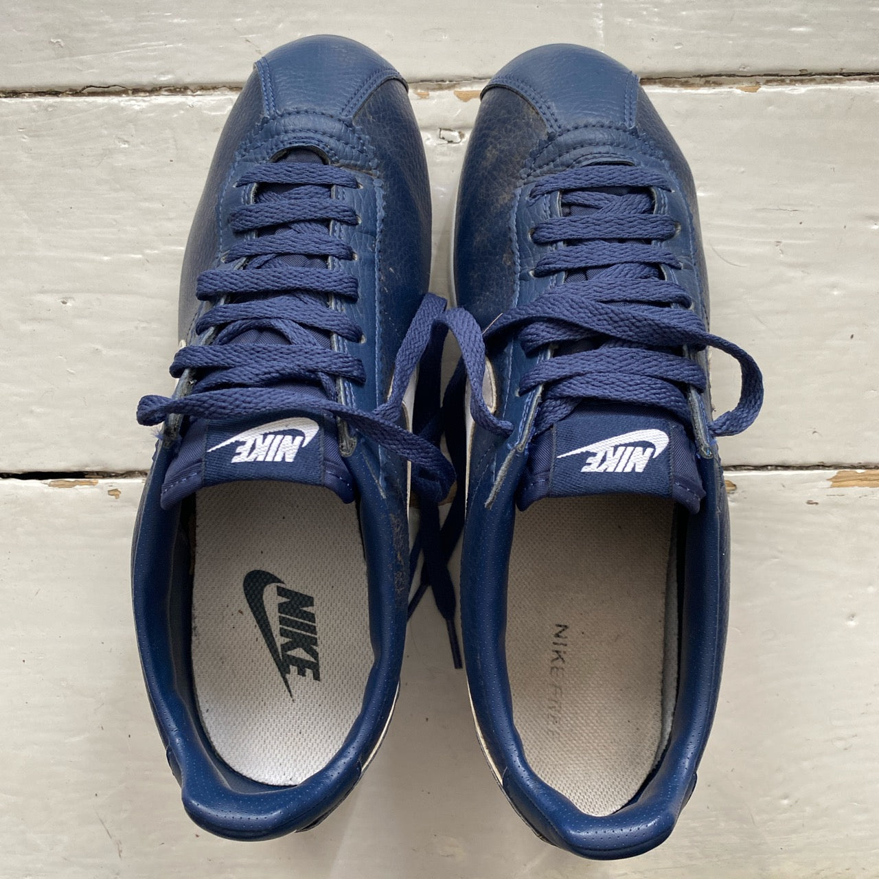 Nike Cortez Navy and White (UK 7.5)