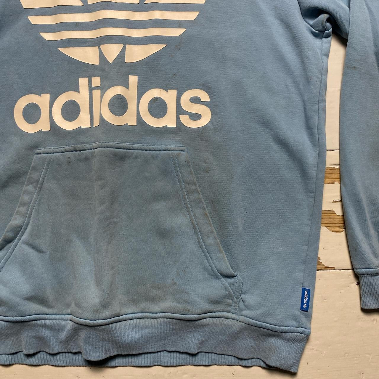 Adidas Light Blue Hoodie (Large)