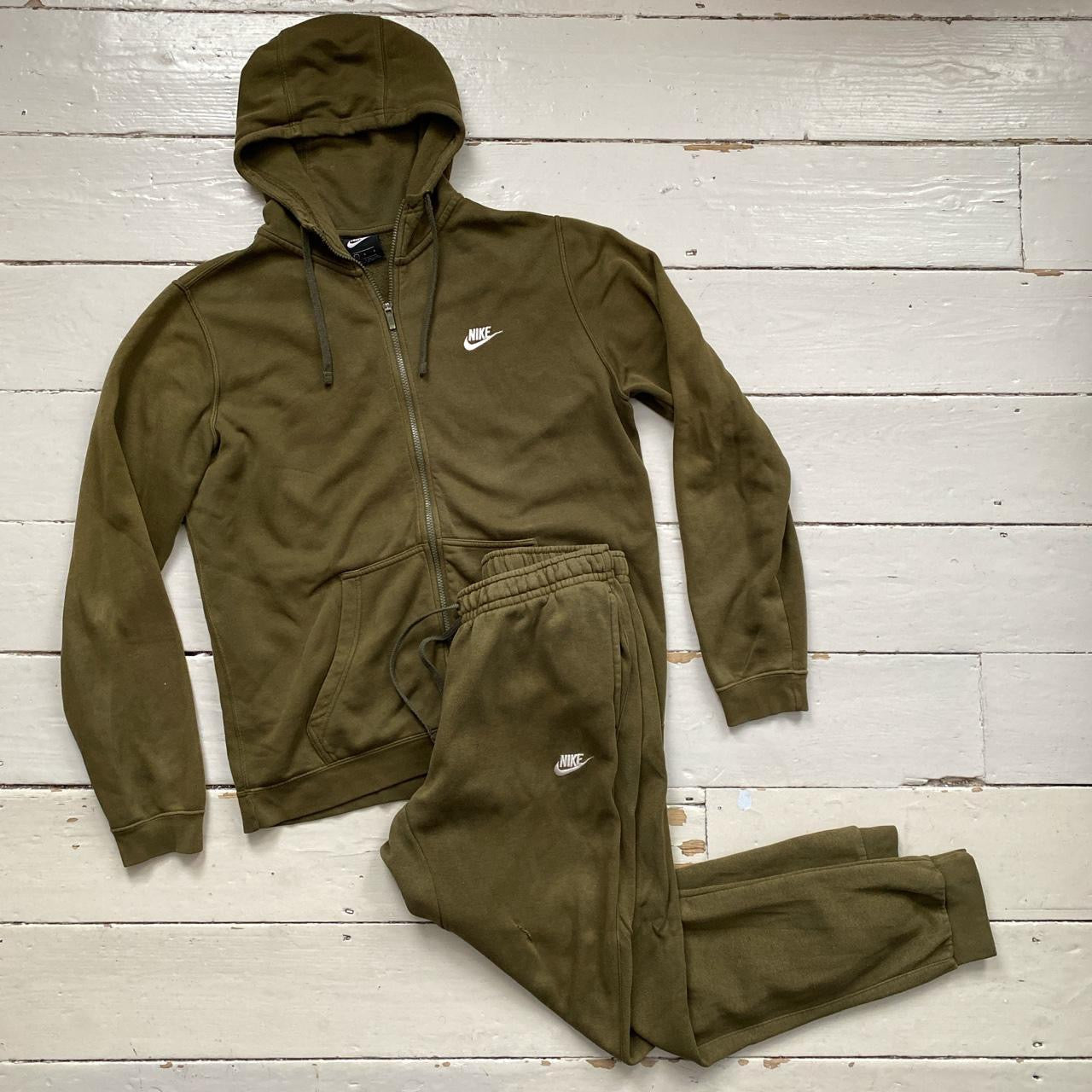 Nike Khaki Green Swoosh Tracksuit (Large)