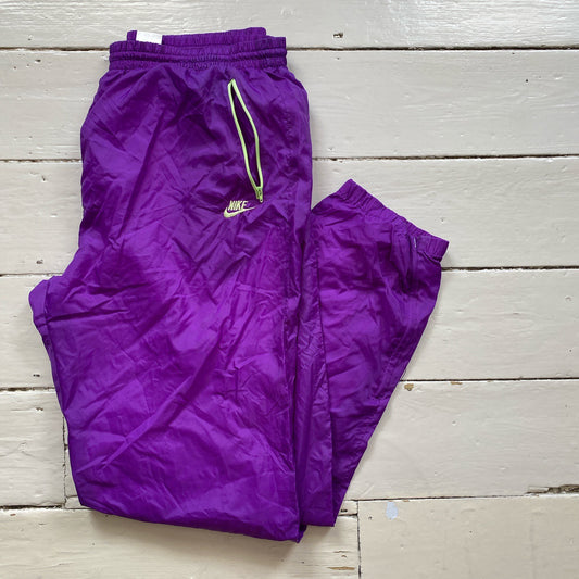 Nike Vintage Purple and Green Shell Bottoms (XXL)