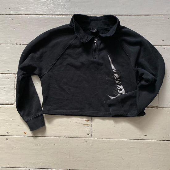 Nike Big Swoosh Womens Black Quarter Zip (Medium)
