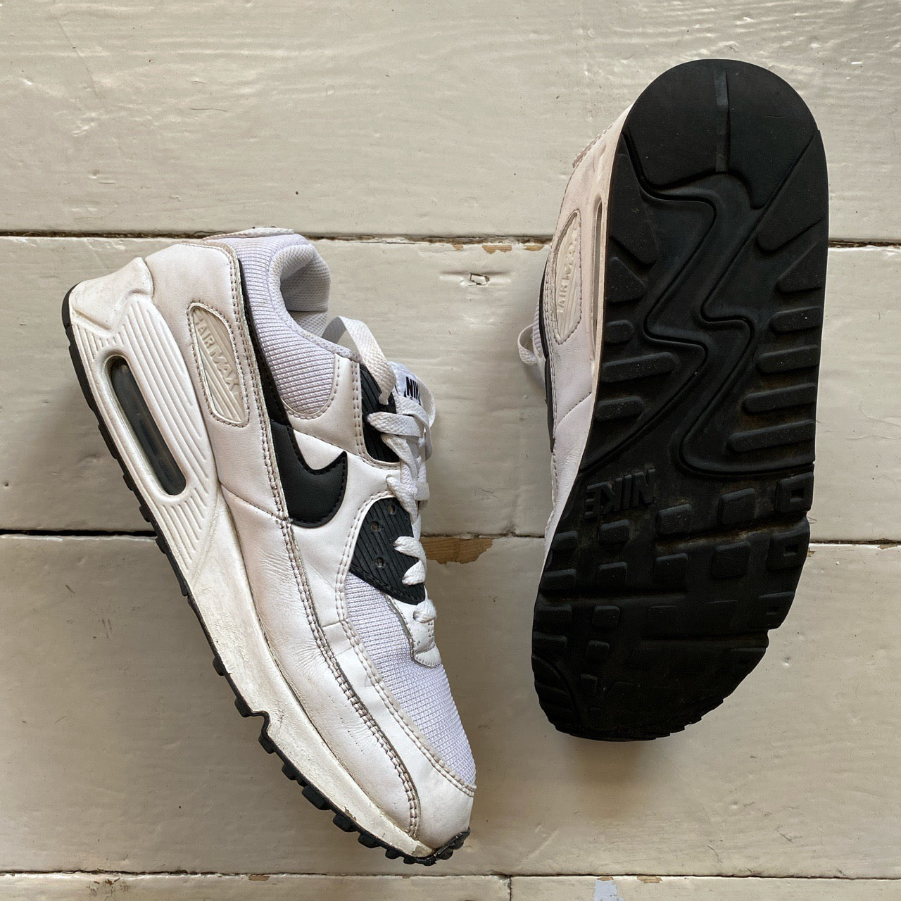 Nike Air Max 90 White and Black (UK 9.5)