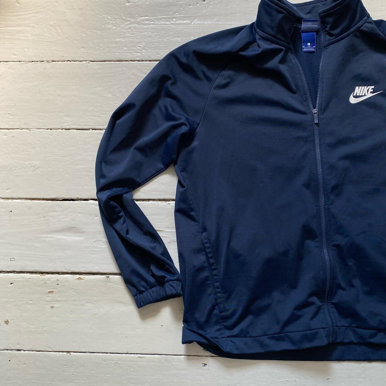 Nike Swoosh Navy Zip Sweatshirt (XL)