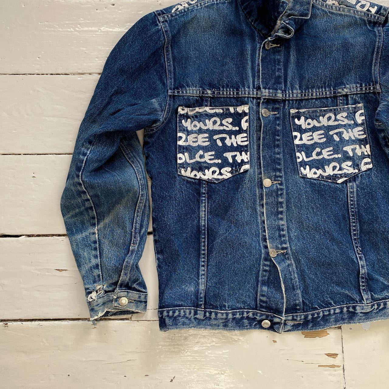 Jack Moody Vintage Graffiti Denim Jacket (Small)