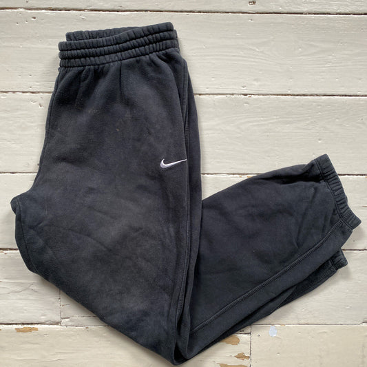 Nike White Swoosh Black Joggers (XXL)