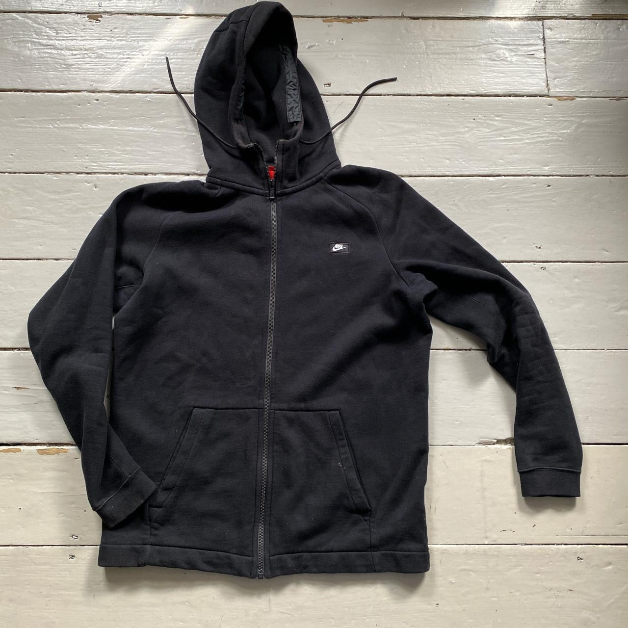 Nike Box Logo Swoosh Black Hoodie (Large)