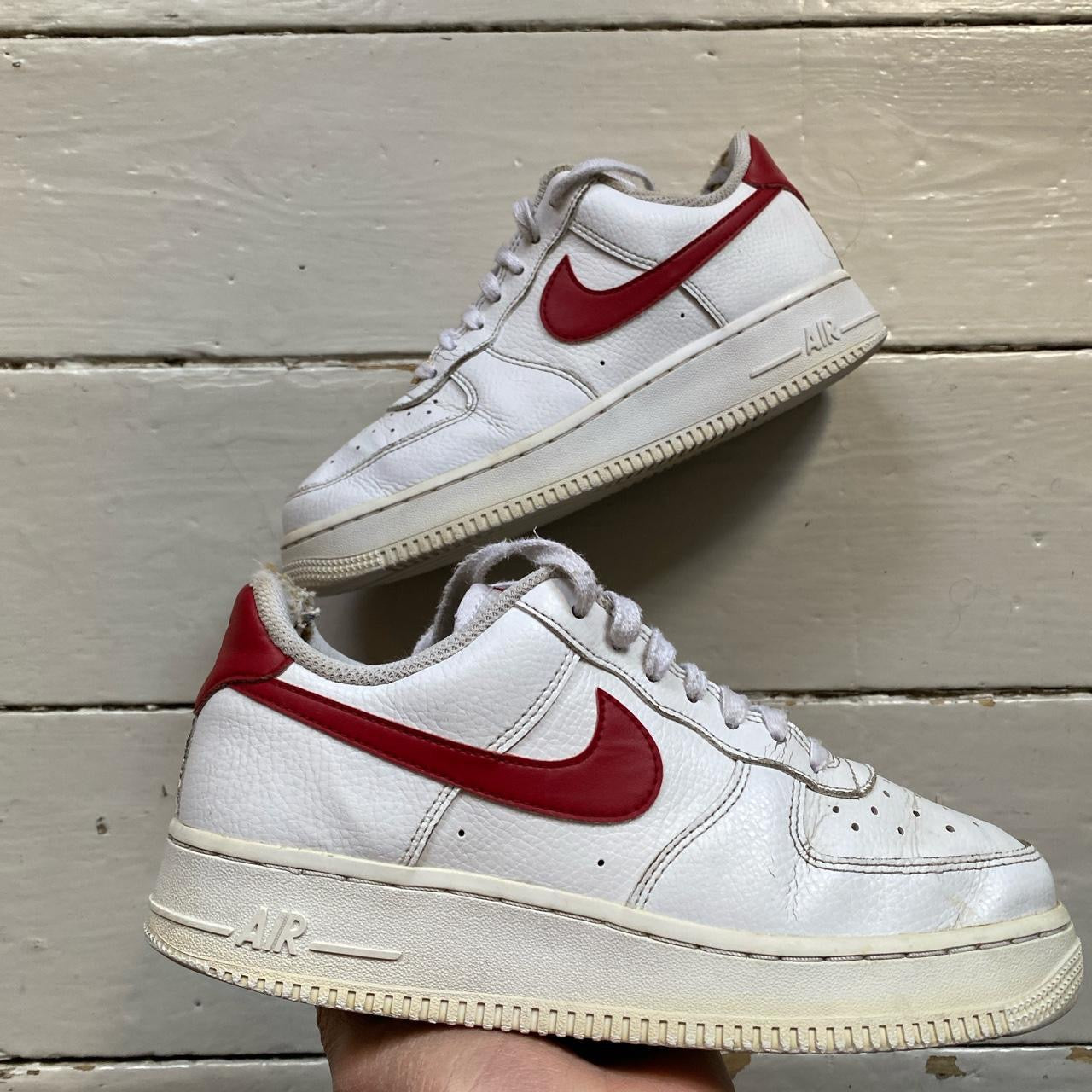 Nike Air Force 1 White and Red (UK 5.5)