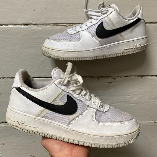 Nike Air Force 1 White and Black (UK 7.5)
