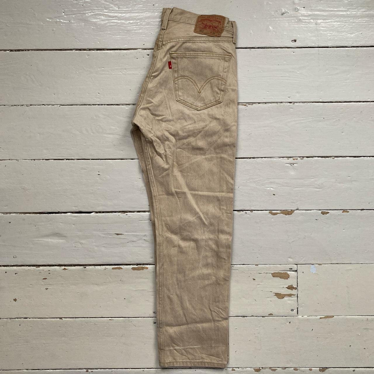 Levis 501 Khaki Beige Jeans (33/30)