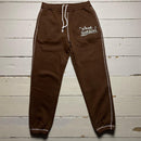 Wear Garson Graffiti Contrast Stitch Brown Joggers