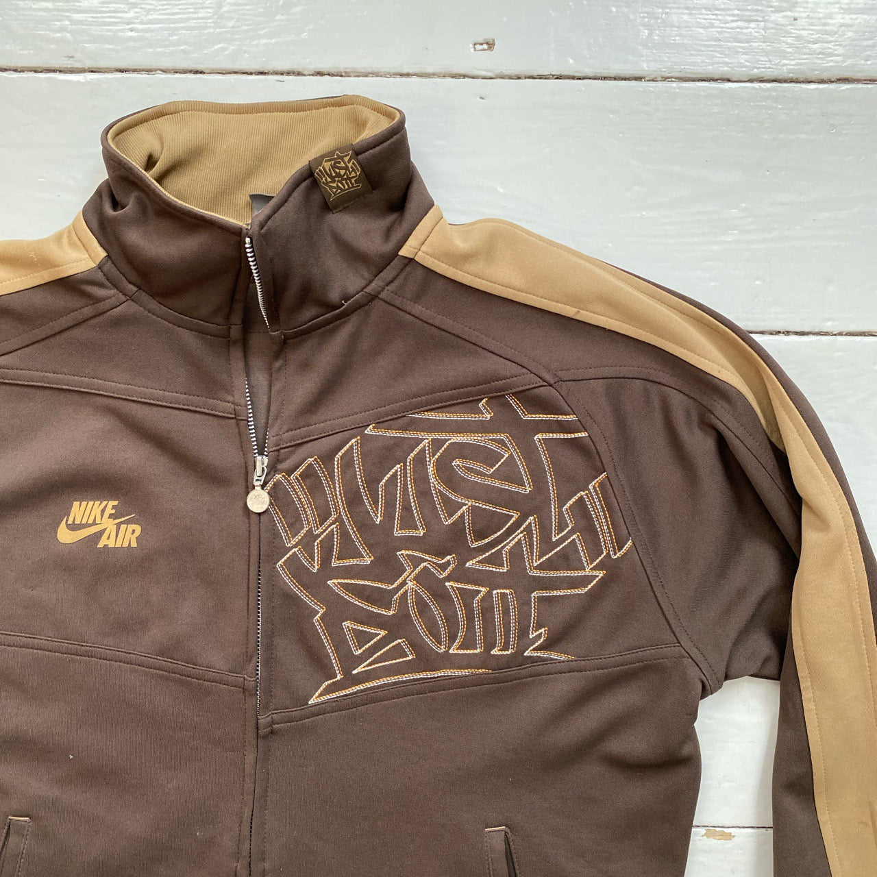 Nike Vintage Brown Graffiti Just Do It Track Jacket (Medium)