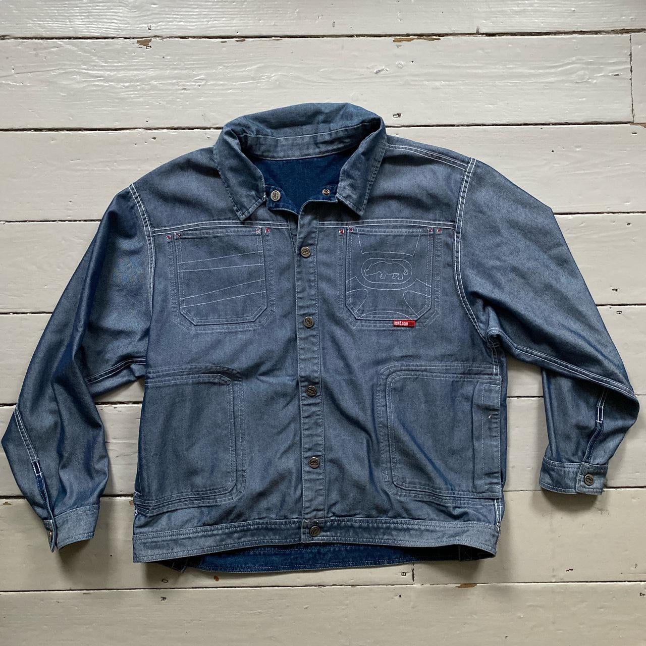 Ecko Unlimited Vintage Reversible Denim Jacket (XL)