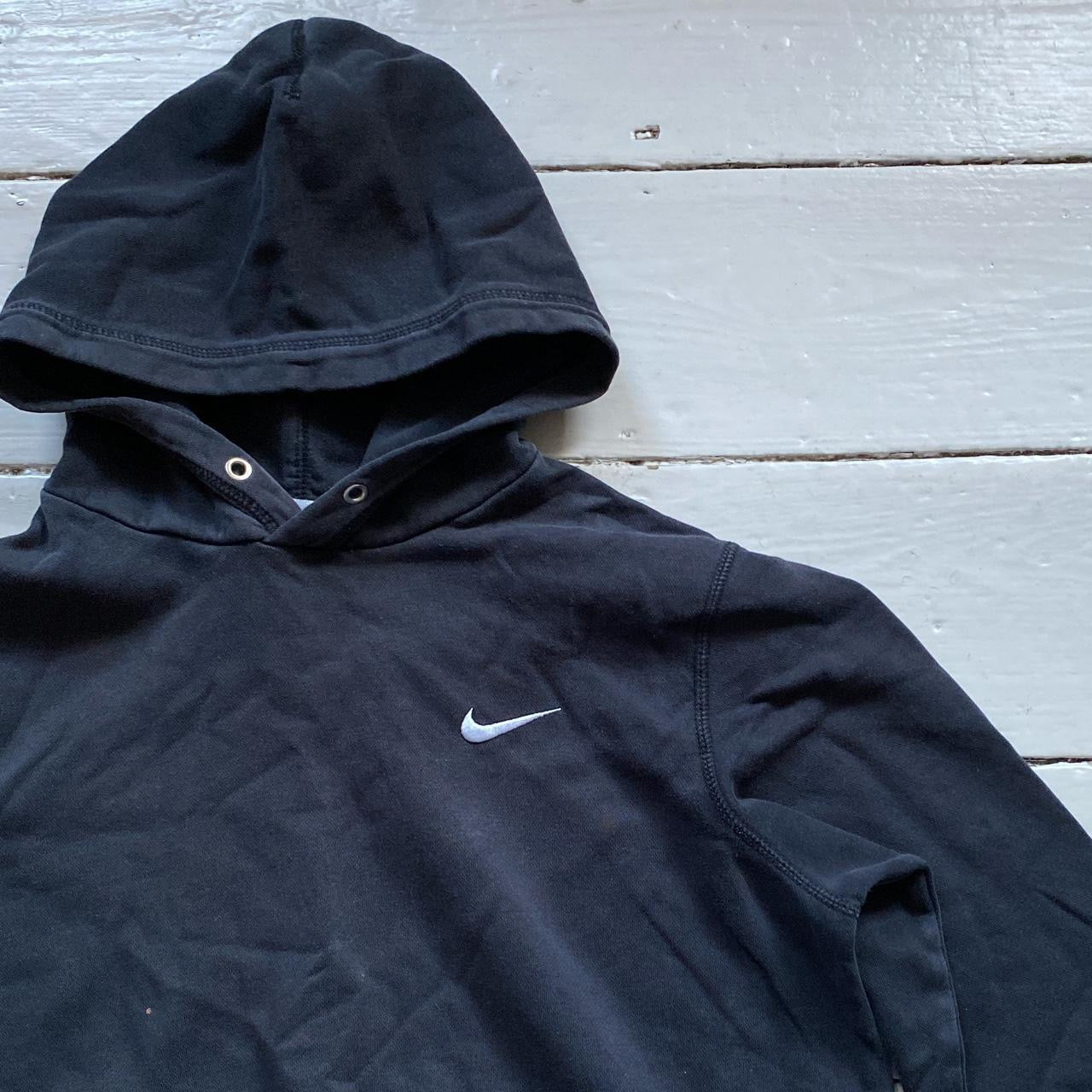 Nike Swoosh White and Black Hoodie (Medium)