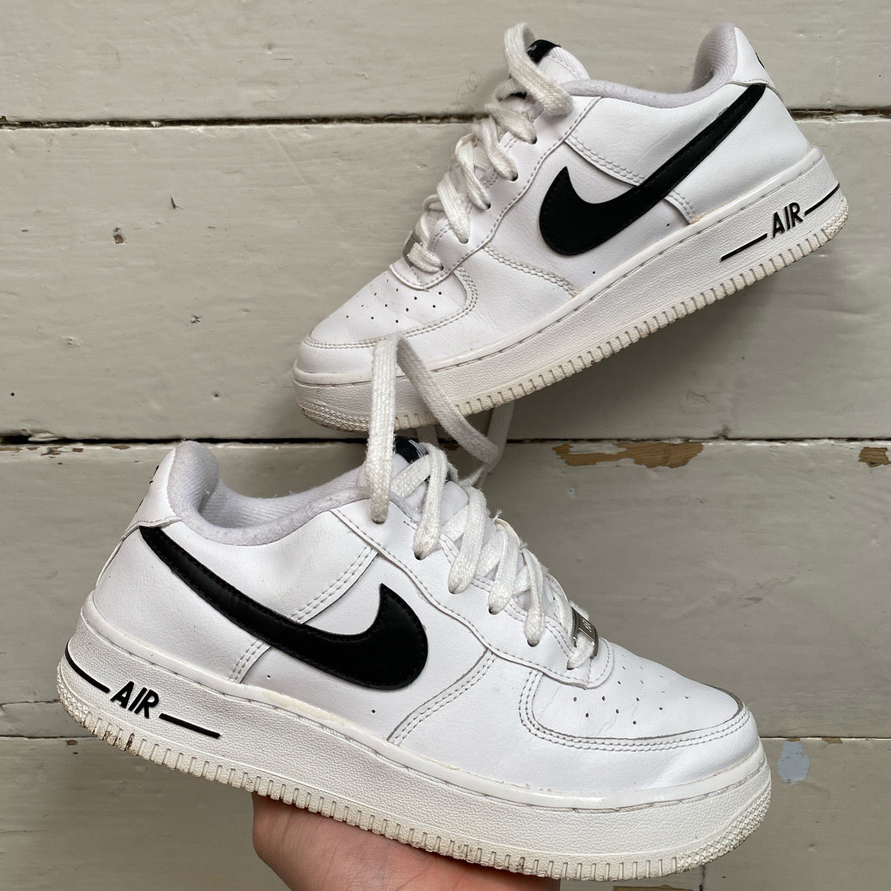 Nike Air Force 1 White and Black (UK 4)
