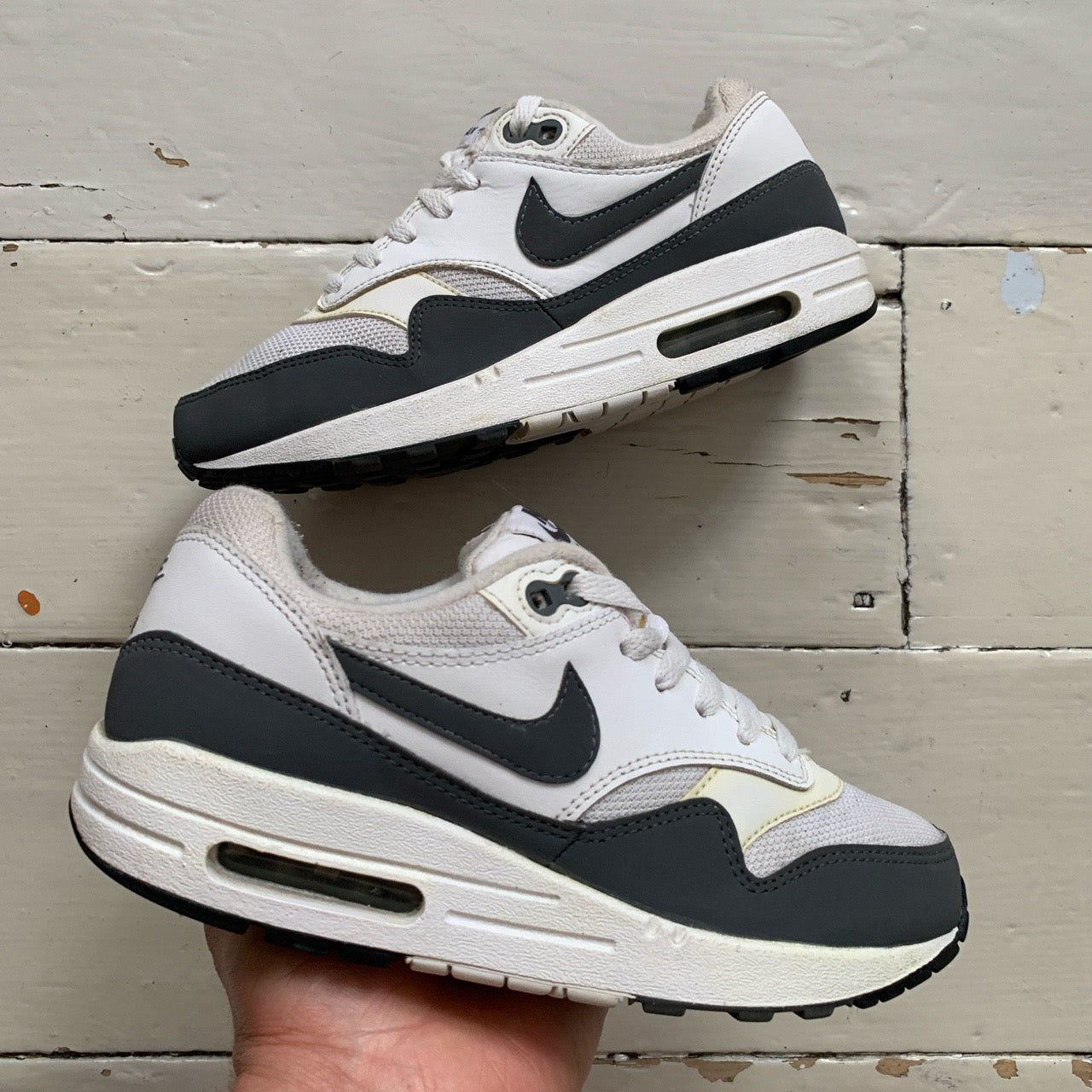 Nike Air Max 1 Grey and White (UK 4)