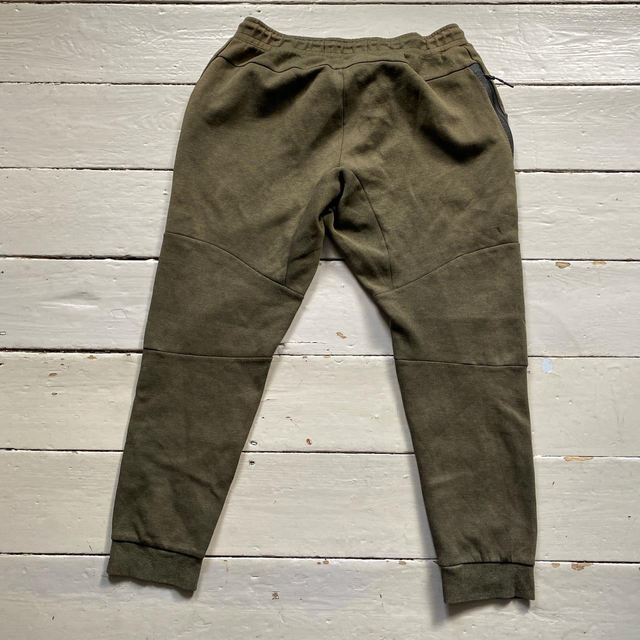 Nike Tech Fleece Olive Khaki Green Bottoms (XL)