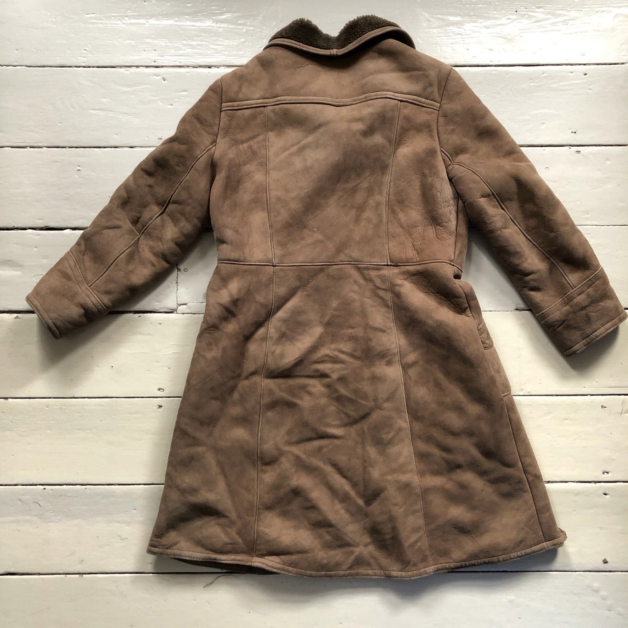 Vintage Sheepskin Long Coat (Medium)