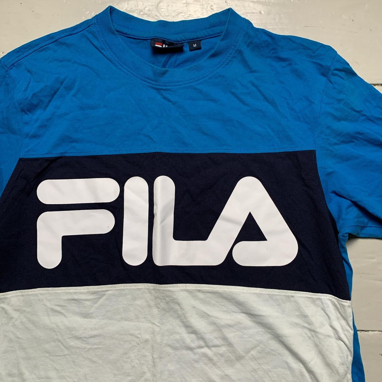 Fila Blue and White T Shirt (Medium)