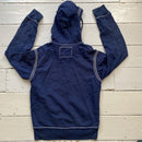 True Religion Contrast White Stitch Navy Hoodie (Small)