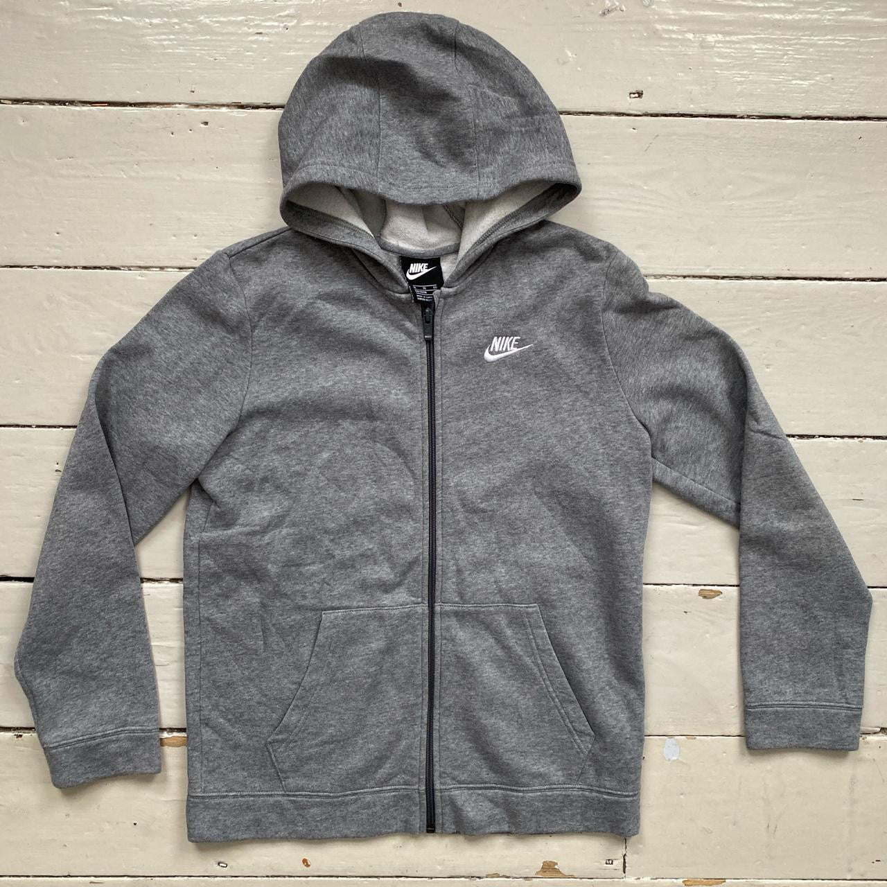 Nike Swoosh Grey Hoodie (Fit Womens Small)