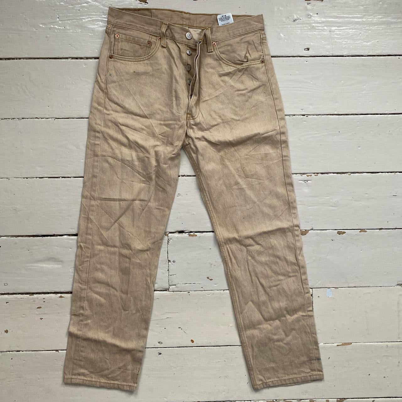 Levis 501 Khaki Beige Jeans (33/30)