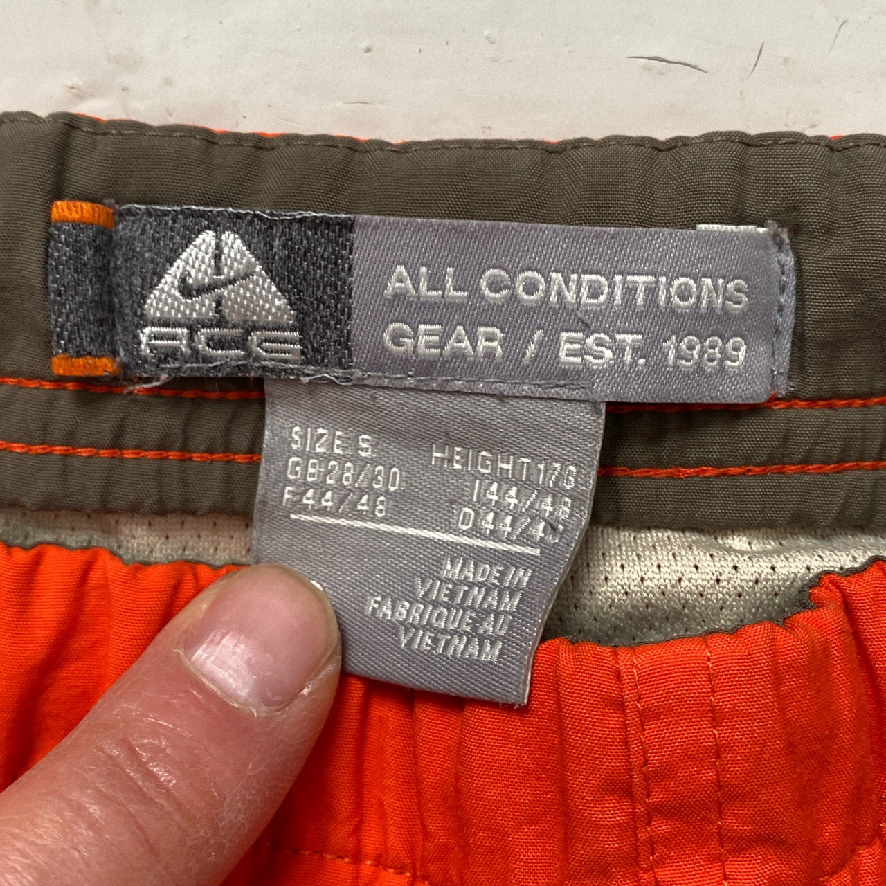 Nike ACG Orange Shorts (Small)